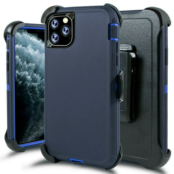 Tough Armor Shockproof Case + Kickstand Belt Clip (Blue & Blue) Cover For iPhone 7