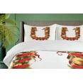 thumbnail image 4 of Ambesonne Christmas Alphabet Duvet Cover Sets, U Letter, 2-Queen, Pearl and Olive Green, 4 of 7