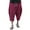 Wine, variant on Wirziis Men's Baggy Linen Capri Pants Casual Yoga Patchowork Beach Pants with Drawstring