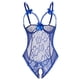 thumbnail image 4 of Gibobby Sujetador De Encaje Para Mujer Lencería de Encaje para Mujer, con Cierre Frontal, Cuello en V, camisón Sexy(Azul, XG), 4 of 4