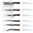 thumbnail image 4 of 7PCS Butcher Knife Set,Welan Hand Forged Meat Cleavers & Kitchen Knives with Ergonomic Handles, Stainless Steel, Perfect for Home, Camping & BBQ, 4 of 8