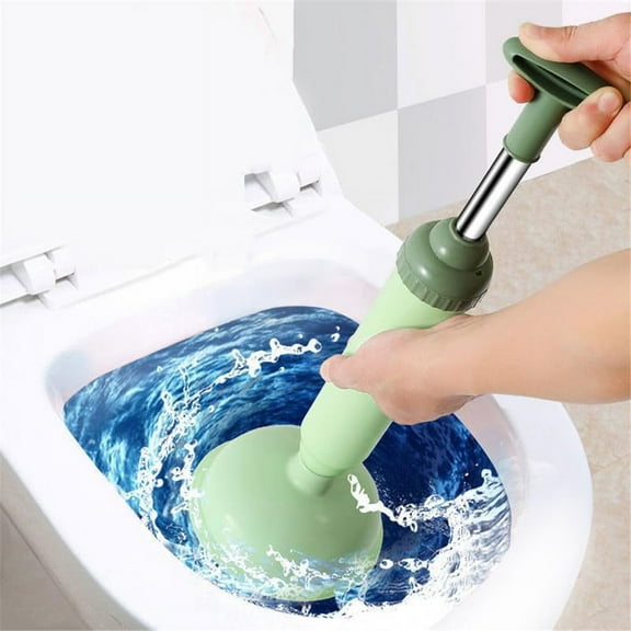 High Pressure Toilet Unblock a Shot, 2024 Upgraded Toilet Plunger Kits, High Pressure Toilet Pipe Plunger Air Drain (Green,1pcs)