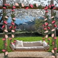 thumbnail image 4 of Faux Rattan Decorative Hanging Item, Spring Style Garland With Artificial Roses, for Home and Garden Use, Pink, 4 of 6