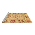 thumbnail image 2 of Ahgly Company Machine Washable Indoor Round Abstract Brown Modern Area Rugs, 3' Round, 2 of 4