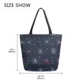 thumbnail image 5 of FORMRS Womens Canvas Tote Bag with Zipper Inner Pocket Shoulder Handbag, Starry Night Pattern, 5 of 7