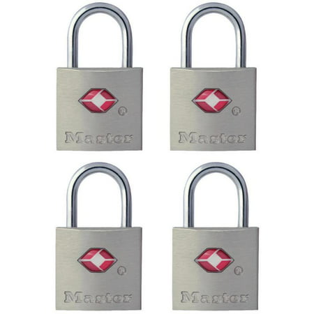Master Lock Padlock 4683Q 7/8in (22mm) Wide Solid Metal TSA-Accepted Luggage Lock; 4