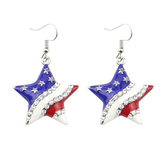 Patriotic Dangle Earrings Red White Blue American Flag Teardrop Earrings for 4th of July Independence Day Accessories