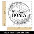 thumbnail image 2 of Wildflower Honey with Honeycombs and Daisy Flowers Self-Inking Rubber Stamp Ink Stamper - Blue Ink - Small 1 Inch, 2 of 7