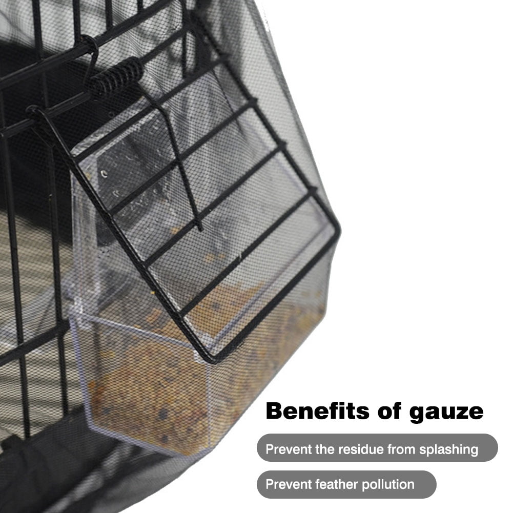 Bird Cage Seed,Dustproof Seed Catcher Nylon Mesh Birdseed Net Guard for Length 30-45cm