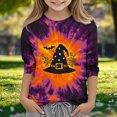 thumbnail image 5 of Dvprdro Girls Halloween Print Crew Neck 3/4 Sleeve Tunic T-Shirt Vintage Casual Pullover Top Fall Holiday Daily Wear, 5 of 6