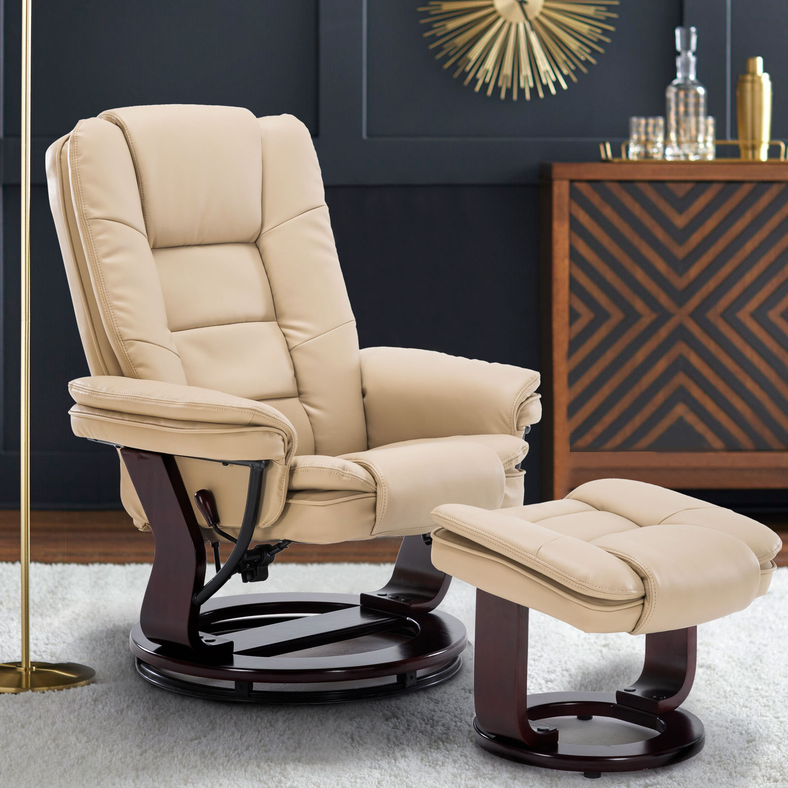 32'' Wide Manual Swivel Standard Recliner with Ottoman
