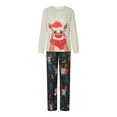 thumbnail image 4 of Elippeo Family Leisure Clothes Set Christmas Reindeer Print Long Sleeve Tops + Pants/ Romper Loungewear Set, 4 of 10