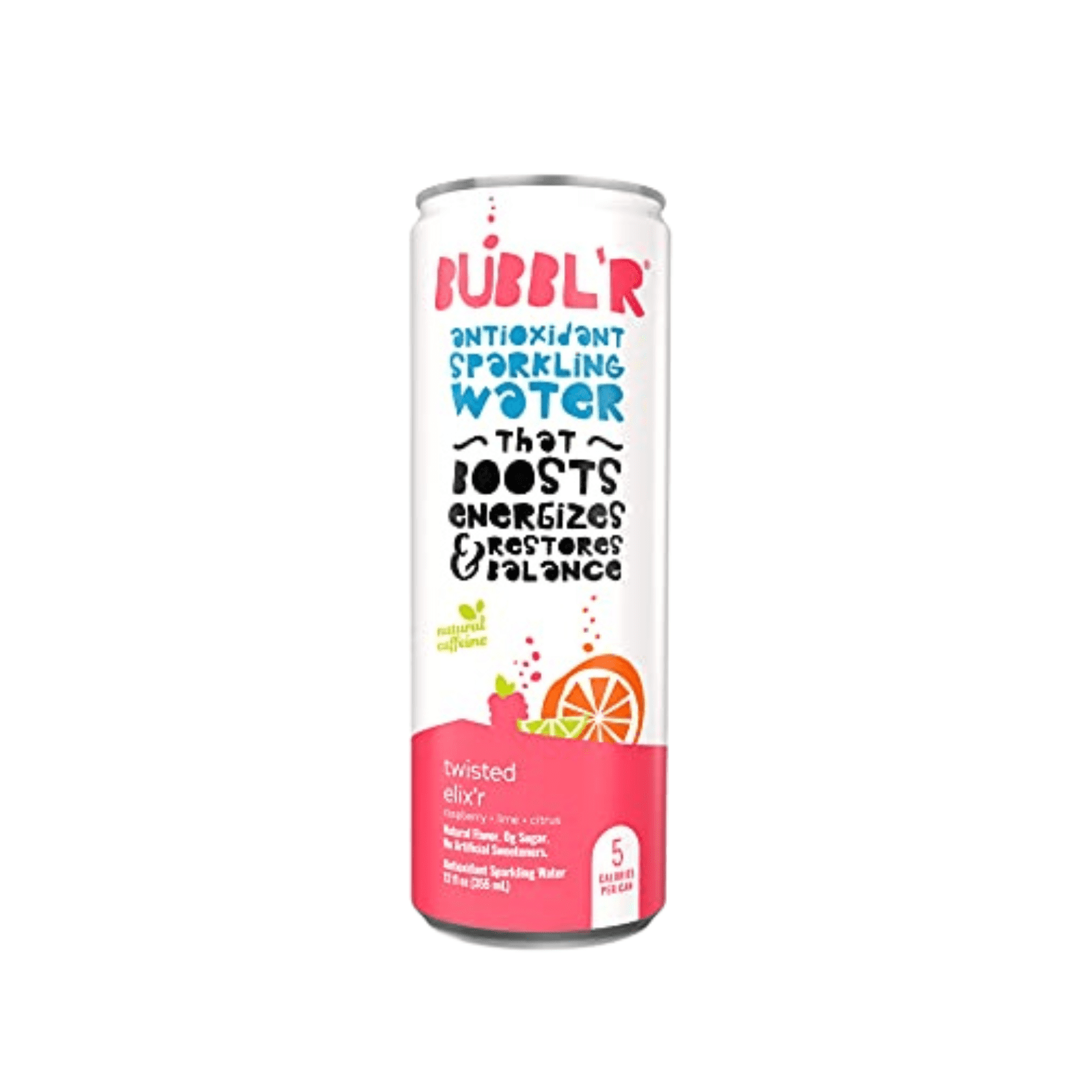 BUBBL'R Antioxidant Sparkling Water, Variety Pack (twisted elixi'r, pitaya berry nect'r, lemon lime twist'r), 12 Fluid Ounce Cans ( 6 Pack)