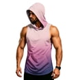 thumbnail image 6 of Gradient Muscle Shirt For Men, Sleeveless Pullover Hoodie Vest with Kangaroo Pocket - Quick Dry Bodybuilding Stringer for Summer Gym & Outdoor Training Purple XXXXXL, 6 of 7