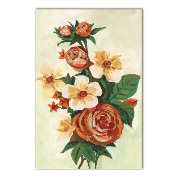 Creative Products Orange And White Florals 24 x 36 Canvas Wall Art