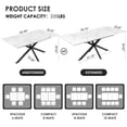 thumbnail image 5 of 63"-78.74" Extendable Dining Table for 6-10 People with Strong Metal Legs, Space Saving Expandable Table with Sintered Stone Faux Marble Tabletop for Restaurant, Conference, White, 5 of 9