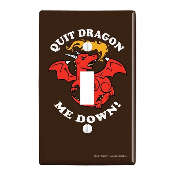 Quit Dragon Dragging Me Down Funny Humor Plastic Wall Decor Toggle Light Switch Plate Cover