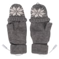 thumbnail image 2 of Guantes calefactores USB medio completo sin dedos tejido doble cara cálido fibra de carbono algodón calefacción guantes para ordenador portátil gris, 2 of 14