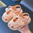 thumbnail image 2 of KPOPLK Toddlers and kids Water Shoes Beach Essentials Girls Open Toe Sandals Lightweight Breathable and Two Adjustable Straps Size 7,Pink, 2 of 6