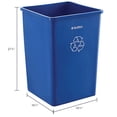 thumbnail image 5 of Global Industrial Square Recycling Trash Can, 35 Gallon, Blue, 5 of 5