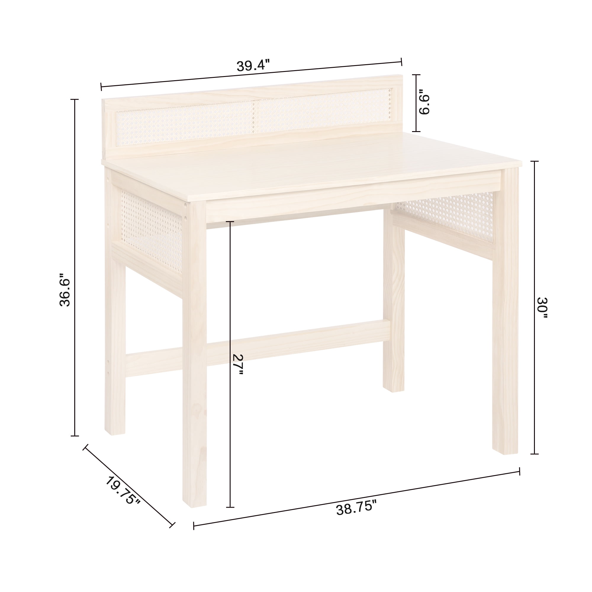 TMS Bennett Modern Writing Desk, Light Oak