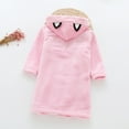 thumbnail image 3 of Hiiyo Little Girls Flannel Hooded Bathrobe Cute Cartoon Cat Warm Sleepwear Night-Robe, 3 of 3