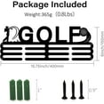 thumbnail image 3 of Golf Medal Display Holders Golfing Medal Display Hangers Black Sturdy Steel Medal Racks Over 60 Medals Award Display Shelf with 12 Lines Wall Mounted Medal Hangers, 3 of 9