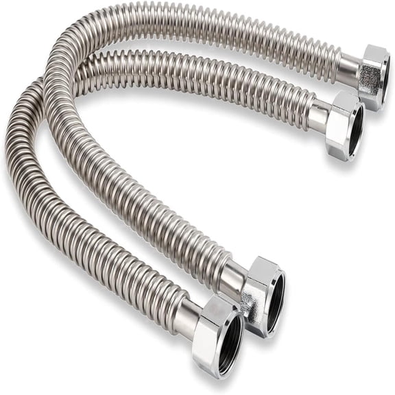 Krydros 18" Stainless Steel Corrugated Water Heater Connector, 2-Pack
