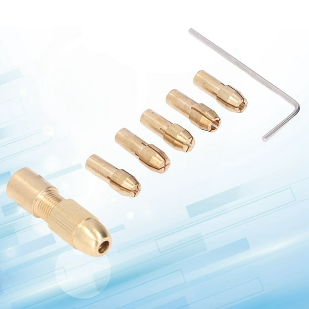 EOTVIA 7Pcs Set Small Electric Drill Collet Brass 4 Jaw Micro