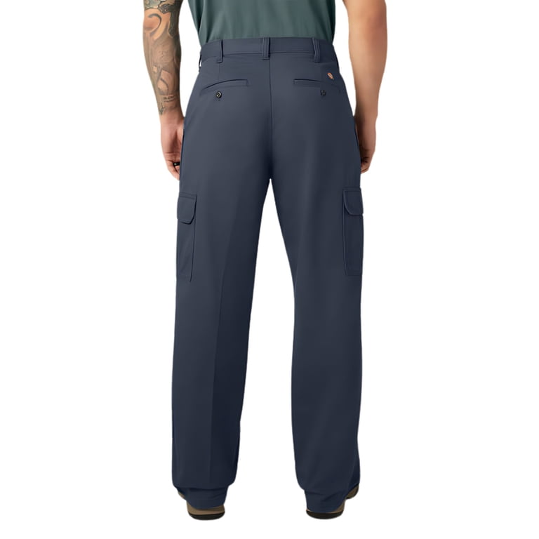 Dickies Men's Loose Fit Cargo Pants, Rinsed Dark Navy, 36X34