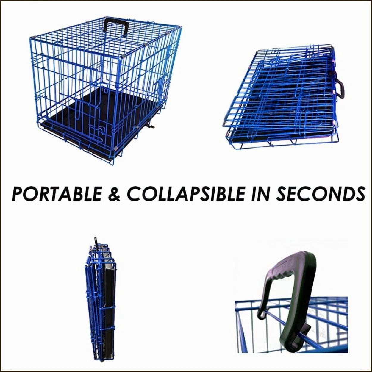 Pet Expressions Blue 24 Inch Colored Metal Wire Dog Crate - Available in Various Sizes and Colors