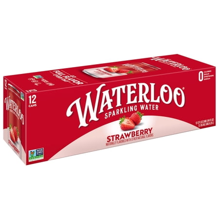 Waterloo Strawberry Sparkling Water, 12 fl oz, 12 Pack