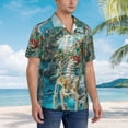 thumbnail image 3 of Fuzoiu Vintage Print Island Skull Print Hawaiian Shirt for Men, Summer Beach Casual Short Sleeve Button Down Shirts, Men’s Beach Summer Shirts with Pocket,XX-Large, 3 of 7