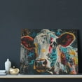 thumbnail image 3 of Picia Colorful Graffiti Cow Pattern Decorative Picture – Unique Wall Art, Modern Canvas Print for Trendy Interiors (Horizontal), 3 of 6