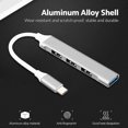 thumbnail image 1 of Type-C Hub Type-C Male to USB Female Adapter 4-in-1 Aluminum Alloy Hub with USB2.0/USB3.0 Ports Wide Compatibility Silver, 1 of 5