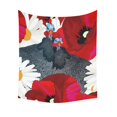 thumbnail image 2 of CADecor Rooster Hen Floral Daisy Red Poppy Home Decor Tapestry Wall Art Wall Tapestry 60x80 Inches, 2 of 2