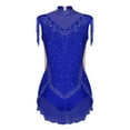 thumbnail image 3 of SiiRoh Girls Sparkly Tassel Latin Dance Leotards Gymnastics Ballet Figure Skating Bodysuit Dancewear Royal Blue 8, 3 of 6