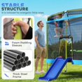 thumbnail image 3 of Qaba 70" Light Blue 5-in-1 Play Center with Slide, Swing & Hoop - Outdoor Trampoline, Steel Frame, 176lb Capacity, Ages 3+ for Backyard Fun, 3 of 7
