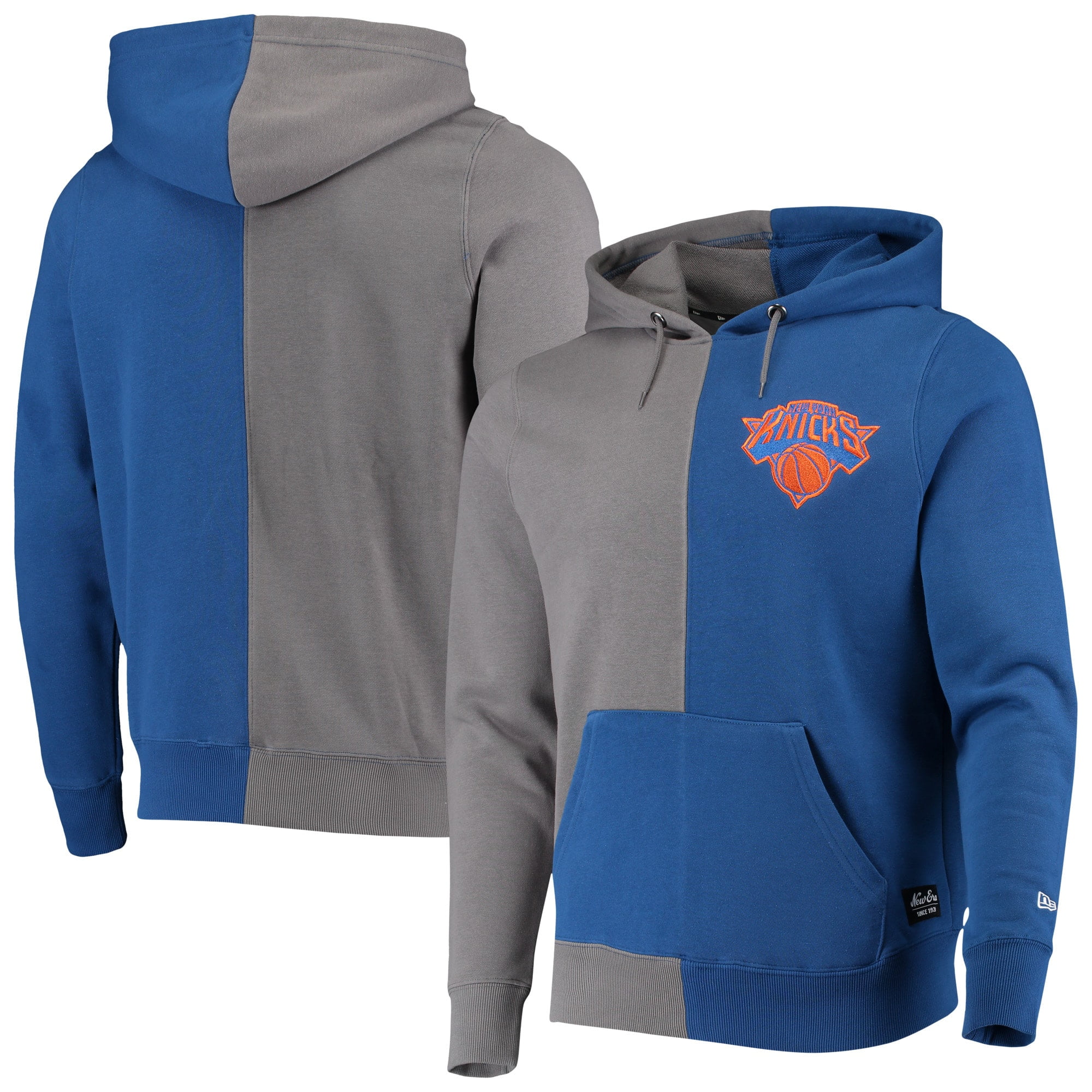 New York Knicks New Era Diagonal French Terry Color Block Pullover ...