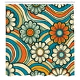 thumbnail image 4 of Ambesonne Hippie Shower Curtain, Daisy Flowers on Groovy Wave, 69"Wx84"L, Sea Blue and Burnt Orange, 4 of 4