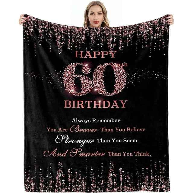 LHSHID 60th Birthday Gifts for Women Womens Birthday Gifts 60th Birthday Decorations 60 Year Old Birthday Gifts for Women Gifts for Women Birthday Unique Turning 60 and Fabulous Blanket 30x40in