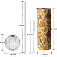 thumbnail image 5 of 20oz Fall Pumpkins and Autumn Leaves Pattern Skinny Tumblers Stainless Steel Tumbler with Lid and Straw,Vacuum Insulated Double Wall Travel Tumbler Cups with Cleaning Brush for Coffee,Tea, 5 of 6