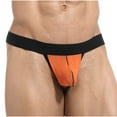 thumbnail image 2 of Afuyipoi Casual Underpants Men,Color Block Elastic Waist Low Waist Casual Basics Briefs Orange M, 2 of 6