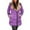Purple, variant on Goindgs Women’S Puffer Jacket Coat Winter Lapel Long Sleeve Padded Leather Thicken Sheepskin Warm Zipper Jacket Casual Outerwear Coat Green-L