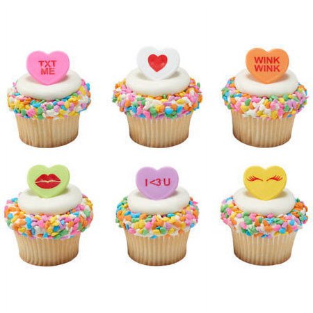 Sweet on you Valentine's Day Cupcake Rings 24 Rings