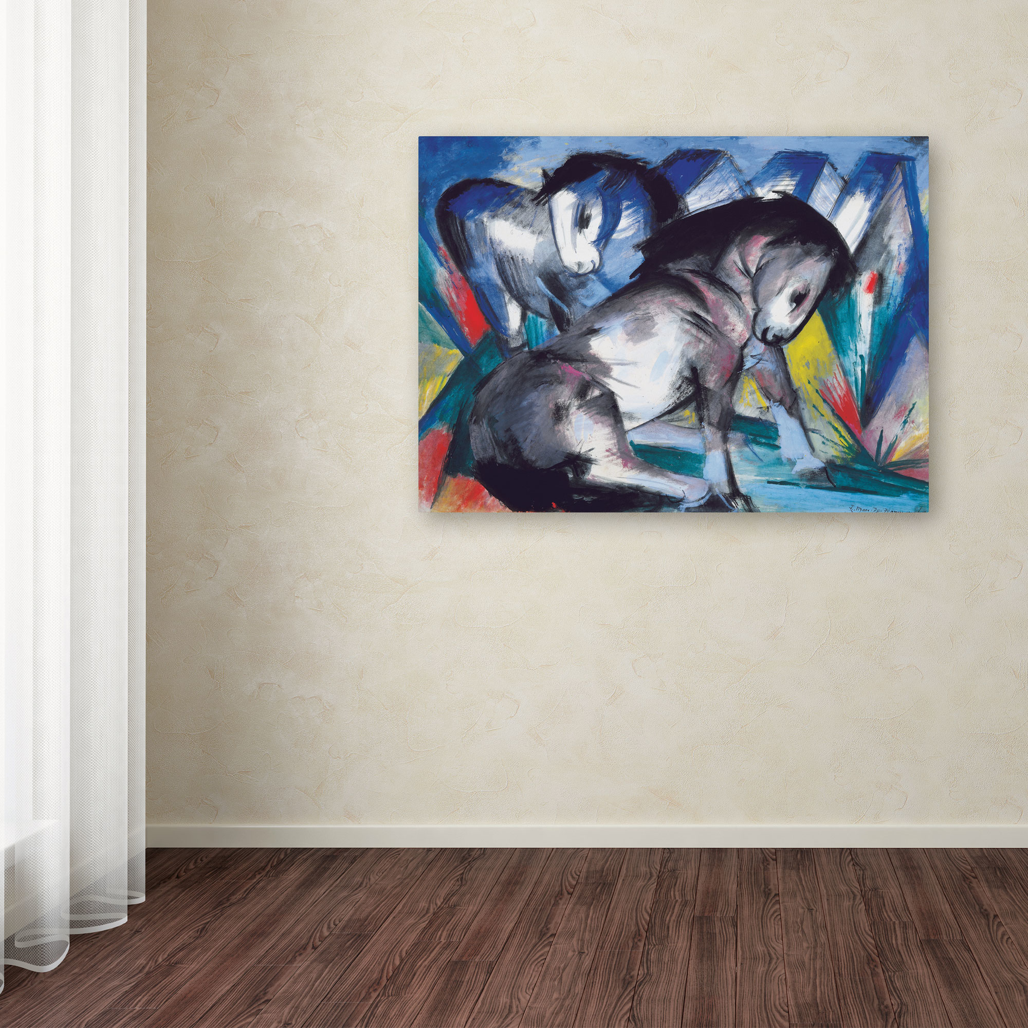 Trademark Fine Art "Two Horses 1913" Canvas Art by Franz Marc