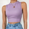thumbnail image 2 of Lindreshi Tank Tops for Women Clearance Women's Tops Sleeveless Solid Color Vest Sexy T-shirt Fashion Blouse, 2 of 8