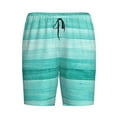thumbnail image 4 of Naloa Teal Turquoise Men's Short Pajama Pants, Lounge Comfort Shorts with Elasticized Waistband and Side Pockets - XX-Large, 4 of 9