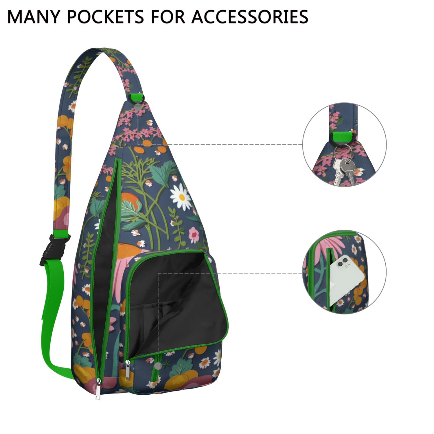 Sling Backpack for Men with Adjustable Shoulder Strap Shoulder Backpack Shoulder Backpack Crossbody Bag for Travel Mushroom