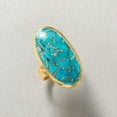 thumbnail image 5 of Ross-Simons Mosaic Turquoise Ring in 18kt Gold Over Sterling, Women's, Adult, 5 of 7